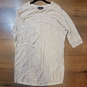 hatch maternity tunic top petite one size stripe black white organic linen